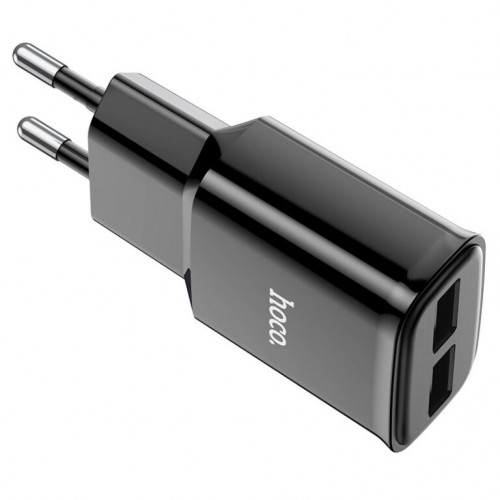 Мережевий зарядний пристрій HOCO C88A Star round dual port charger 12W Black