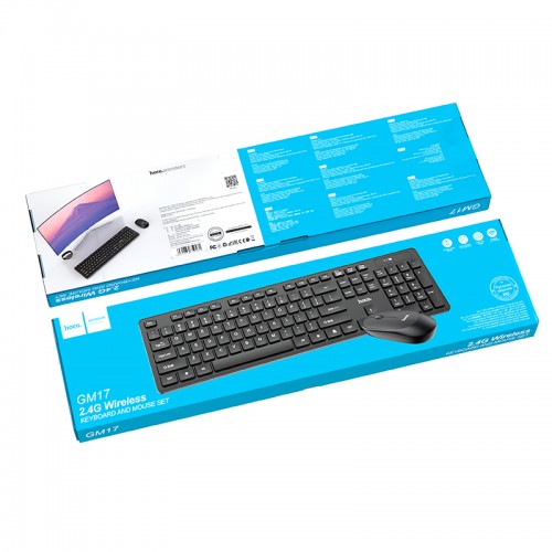 Клавіатура+миша HOCO GM17 Wireless business keyboard and mouse set(English Version) Black