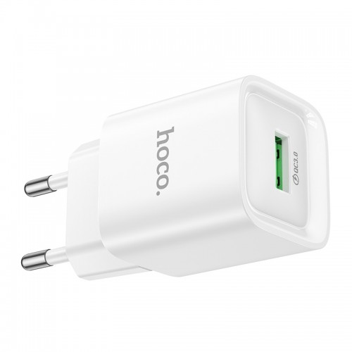 Мережевий зарядний пристрій HOCO C145A Charm single port QC3.0 charger (EU) White