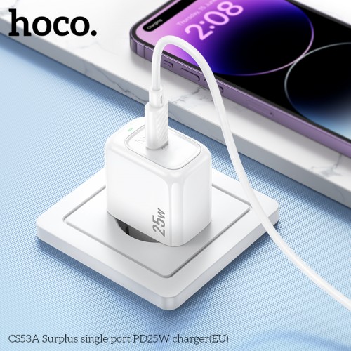 Мережевий зарядний пристрій HOCO CS53A Surplus single port PD25W charger White