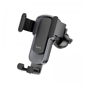 Автотримач для телефона HOCO CA103 vertical and horizontal air outlet gravity car holder Black Metal Gray