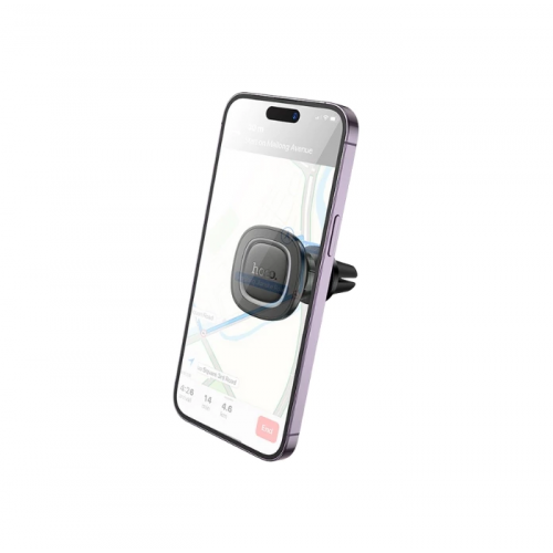 Автотримач для телефона HOCO H72 Crown magnetic car holder (air outlet) Black Metal Gray