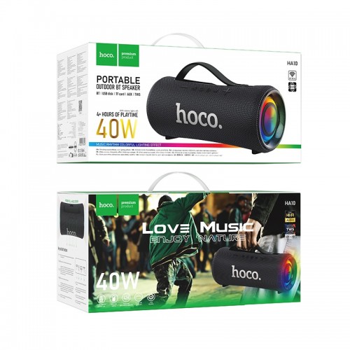 Портативная колонка HOCO HA10 Oleada для использования на открытом воздухе, Bluetooth-динамик, чёрная