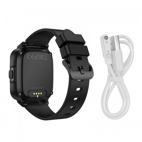 Дитячий смарт-годинник Hoco Y104 42mm. SIM 4G. Wi-Fi. 700 mAh. IP65 Black