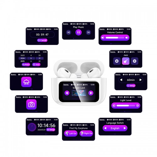 Бездротові навушники TWS HOCO EW72 Lite Soar, touch screen, White