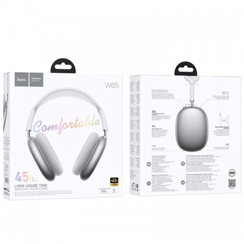 Бездротові накладні навушники HOCO W65 Happy BT headphones Silver