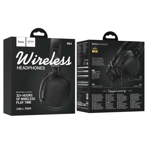 Бездротові накладні навушники HOCO W64 Earl ⅡBT headphones Black