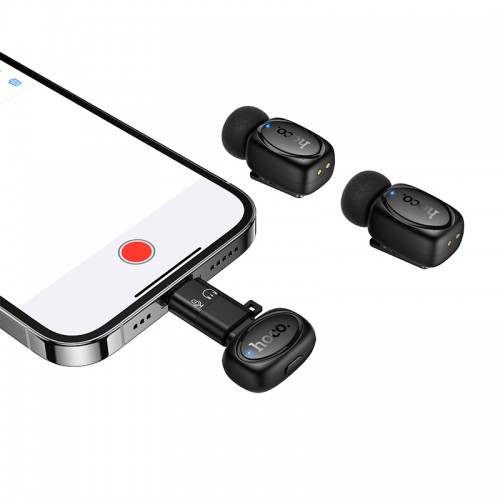 Бездротова мікрофонна система HOCO L19 Graceful dual-mic (iP/Type-C) Black