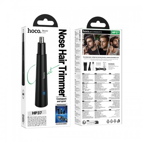 Тример для носа 3-в-1 HOCO HP37 Three-in-one multifunctional nose hair trimmer Black