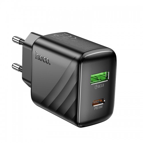 Мережевий зарядний пристрій HOCO CS25A Rico PD20W+QC3.0 charger Black