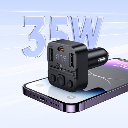 АЗП з FM-модулятором HOCO E87 Delta 35W(1A1C) car BT FM transmitter