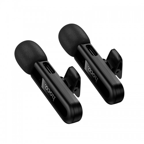 Беспроводная микрофонная система HOCO L20A Fair dual-mic (iP/Type-C) Black