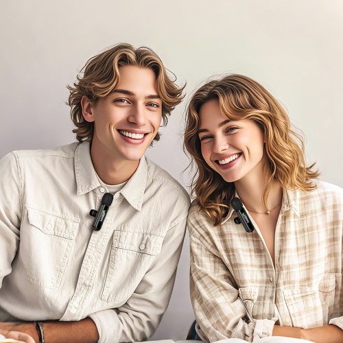 Беспроводная микрофонная система HOCO L20A Fair dual-mic (iP/Type-C) Black