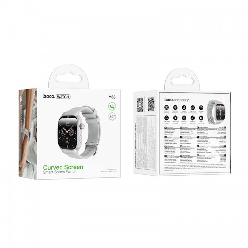 Смарт-часы HOCO Y33 51 мм. 200 мАч. Спортивные смарт-часы (версия с звонками) Silver