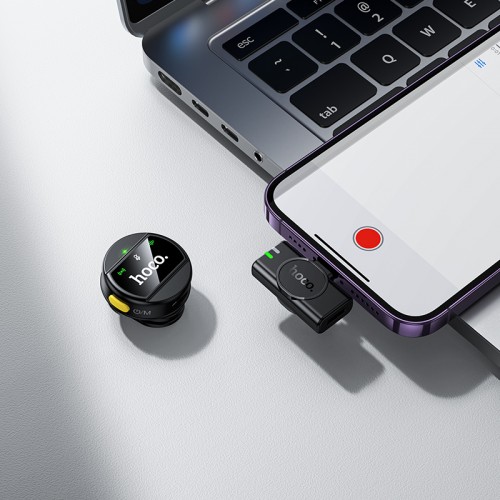 Беспроводная микрофонная система HOCO L21 Charm magnetic (Lightning) Black