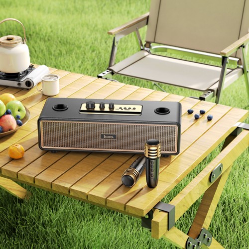 Портативная колонка HOCO BS63 Graceful беспроводная BT-колонка с двумя микрофонами Black