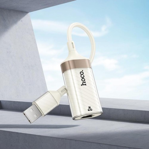 Кабель-перехідник HOCO UA41 Crystal USB ethernet adapter(100 mbps) apricot
