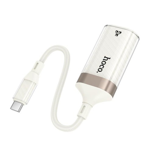 Кабель-перехідник HOCO UA41 UA41B Crystal Type-C ethernet adapter(100 mbps) apricot