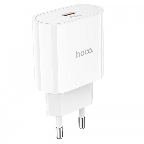 Мережевий зарядний пристрій з кабелем HOCO C94A Metro single port PD20W charger White