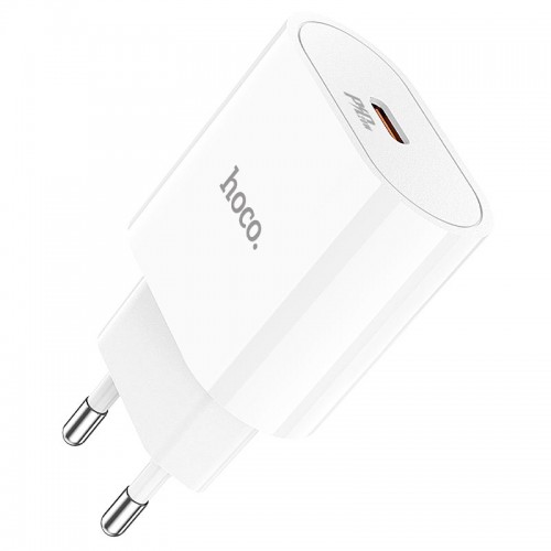 Мережевий зарядний пристрій з кабелем HOCO C94A Metro single port PD20W charger White
