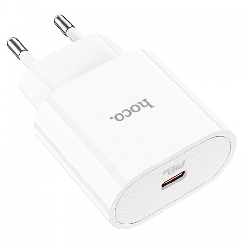 Мережевий зарядний пристрій з кабелем HOCO C94A Metro single port PD20W charger White