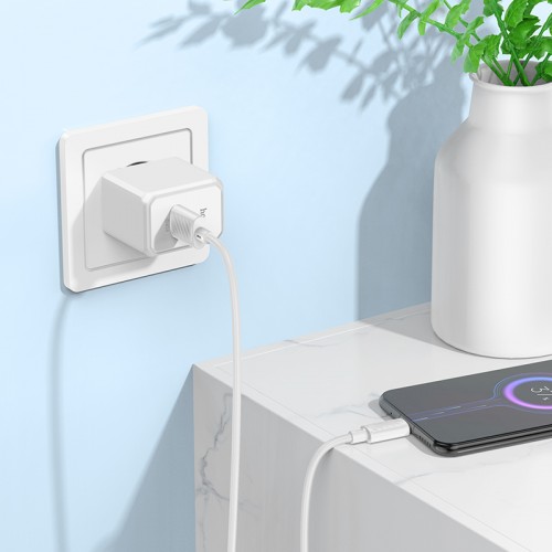 Мережевий зарядний пристрій HOCO CS12A Ocean single port QC3.0 charger White