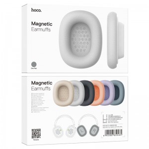 Амбушури магнітні для навушників HOCO W65/W65 Plus magnetic earmuffs Silver