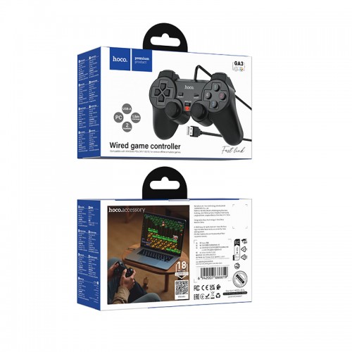 Проводной геймпад HOCO GA3 Fast link wired game controller Black