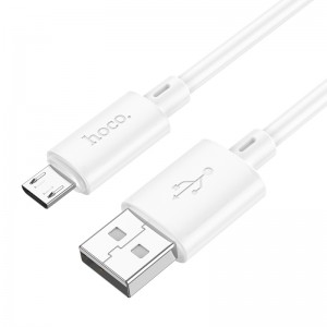 Кабель HOCO X88 Gratified charging data cable for Micro White