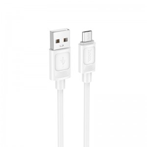 Кабель HOCO X122 Benefit silicone charging data cable Micro White