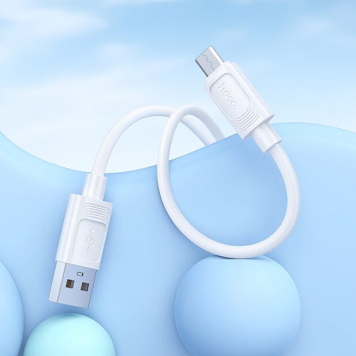 Кабель HOCO X122 Benefit силиконовый кабель для зарядки и передачи данных Micro, белый