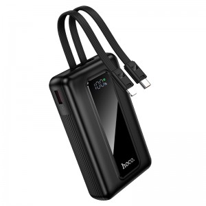 Зовнішній акумулятор HOCO J162A Full power 22.5W+PD20W fully compatible power bank with two cables(20000mAh) Black