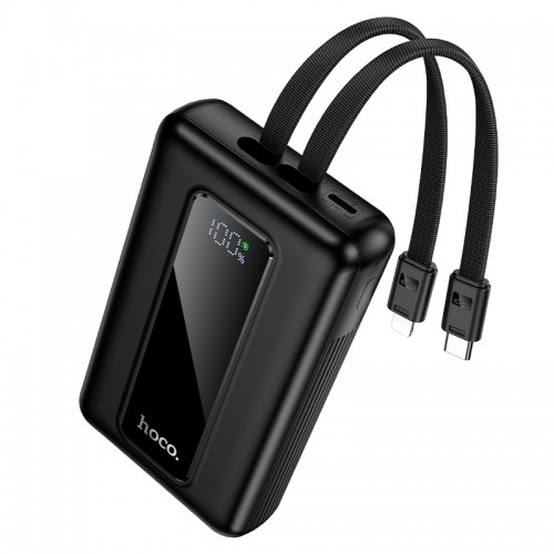 Зовнішній акумулятор HOCO J162A Full power 22.5W+PD20W fully compatible power bank with two cables(20000mAh) Black