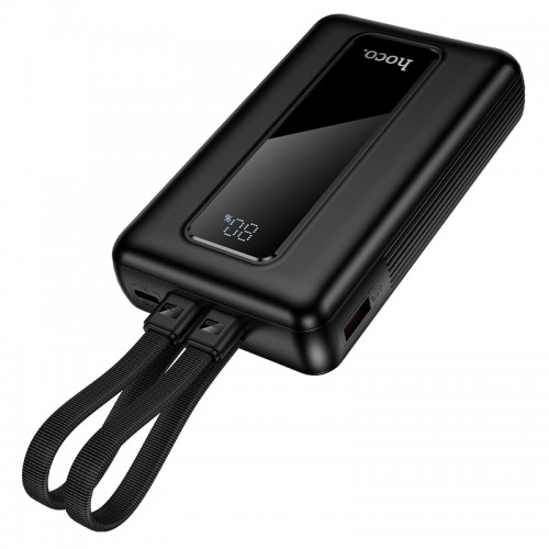 Зовнішній акумулятор HOCO J162A Full power 22.5W+PD20W fully compatible power bank with two cables(20000mAh) Black