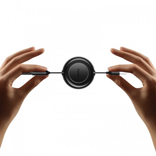 Кабель Baseus Free2Draw Retractable Crystal для быстрой зарядки и передачи данных USB — M+L+C, 3.5A, 1.1 м, Cluster Black