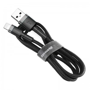 Кабель Baseus Cafule Cable USB для Lightning 2.4A 0.5 м Серый+Черный