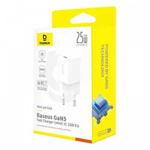 Сетевое зарядное устройство Baseus GaN5 Fast Charger (mini) 1C 25W EU Moon White