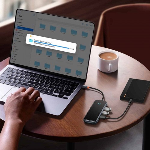 USB-хаб Baseus AcmeJoy 4-Port Type-C HUB Adapter（Type-C to USB3.0*3+Type-C PD&Data *1）Dark Gray