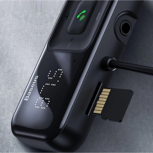 АЗП з FM-модулятором Baseus T Shaped S-16 Car Bluetooth MP3 Player Black