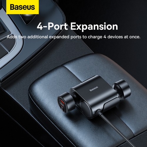 Автомобільний зарядний пристрій Baseus High Efficiency Pro 1-for-2 Car Cigarette Lighter 30W Cosmic Black