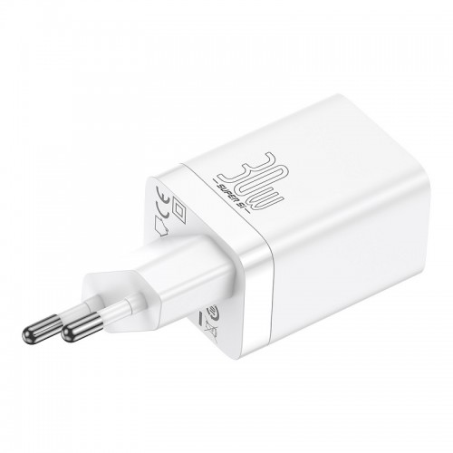Сетевое зарядное устройство Baseus Super Si Pro Quick Charger C+U 30W EU White