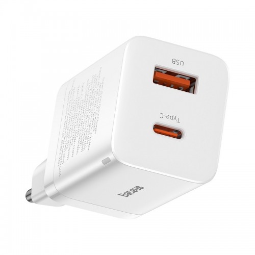 Сетевое зарядное устройство Baseus Super Si Pro Quick Charger C+U 30W EU White