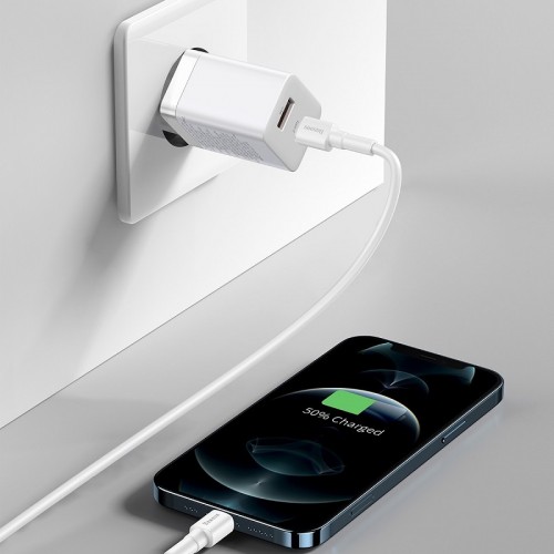 Сетевое зарядное устройство Baseus Super Si Pro Quick Charger C+U 30W EU White