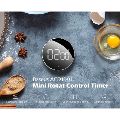 Таймер обратного отсчёта с поворотным механизмом Baseus Heyo, чёрный
