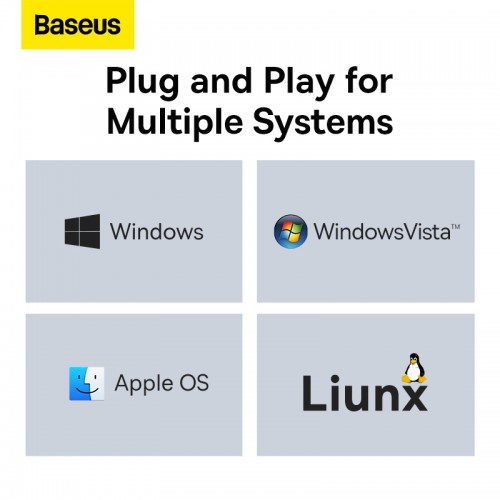 USB-хаб Baseus Lite Series 6-Port Type-C HUB Docking Station (Type-C to HDMI+USB3.0*2+PD+SD/TF) Black