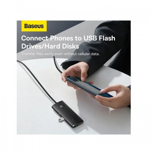 USB-хаб Baseus Lite Series, 4-портовый адаптер-концентратор Type-C HUB (Type-C на USB 3.0*4), 1 м, чёрный