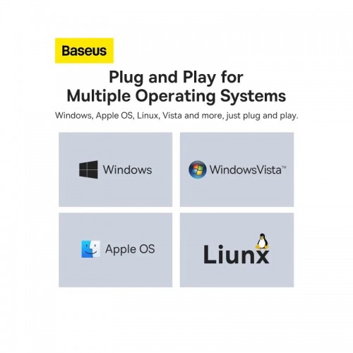 USB-хаб Baseus Lite Series, 4-портовый адаптер-концентратор Type-C HUB (Type-C на USB 3.0*4), 1 м, чёрный