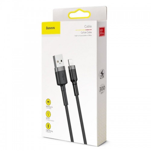 Кабель Baseus Cafule Cable USB для iP 2A 3 м Серый+Чёрный