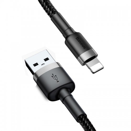Кабель Baseus Cafule Cable USB для iP 2A 3 м Серый+Чёрный