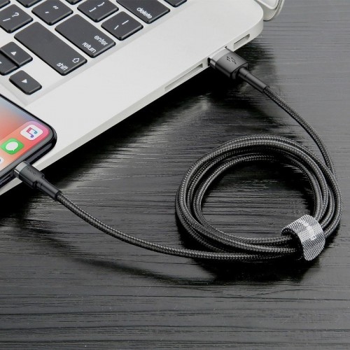 Кабель Baseus Cafule Cable USB для iP 2A 3 м Серый+Чёрный